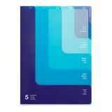 MD 5 Pockets Clear Folder A4 Two-Way Blue