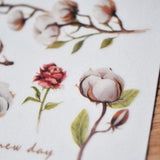 MU Craft Print-On Sticker Cotton Flower 036