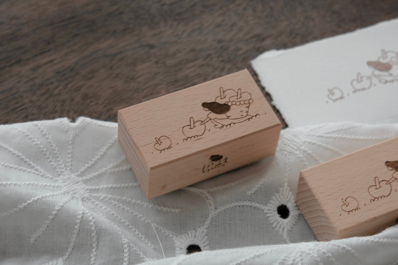 BIG HANDS Rubber Stamp A Walk Series Pick Some Apples