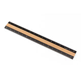 MD Aluminum Wooden Ruler 15cm Black