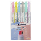 SUN-STAR Ninipie Marker Pen+Highlighter New 6 Colors Set