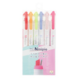 SUN-STAR Ninipie Marker Pen+Highlighter 6 Colors Set