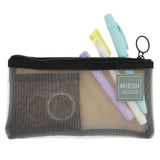 SUN-STAR Mesh Mesh Pouch Slim Beige+Black