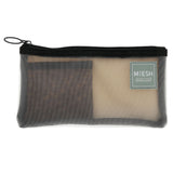 SUN-STAR Mesh Mesh Pouch Slim Beige+Black