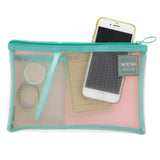 SUN-STAR Mesh Mesh Pouch B6 Pink+Green