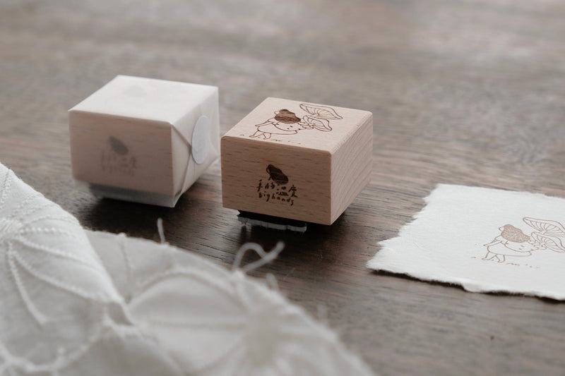BIG HANDS Rubber Stamp A Walk Series Pick Some Mushrooms
