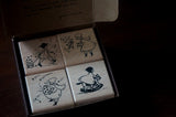 YAMADORO Rubber Stamp Star Girls+Wooden Horse Set