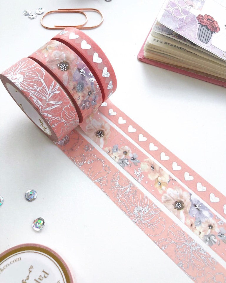 PapergeekCo Washi Tape Spring Meadows Coral