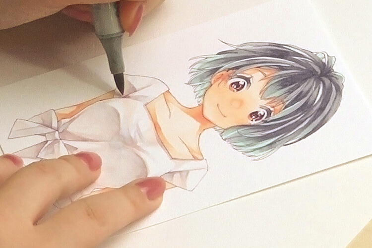 Random anime girl. Testing my copic grey marker set. What do I need to  improve? : r/AnimeSketch