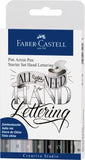 FABER-CASTELL PITT Artist Pen Starter Set Hand Lettering-Wallet of 8pcs