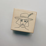 LA DOLCE VITA Rubber Stamp Travelling Girl