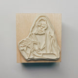 LA DOLCE VITA Rubber Stamp Reading Room Girl