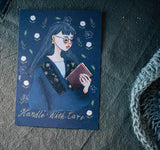 LA DOLCE VITA Postcard Deep Blue Flower Season Girl