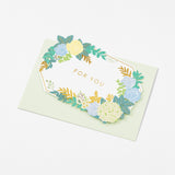 MIDORI Card Laser Cutting Flower Blue