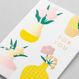 MIDORI Card Color Foil Stamping Flower Vases