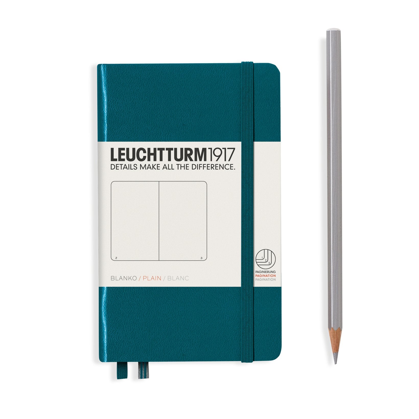 Leuchtturm1917 A5 Medium Hardcover Plain Notebook - Aquamarine