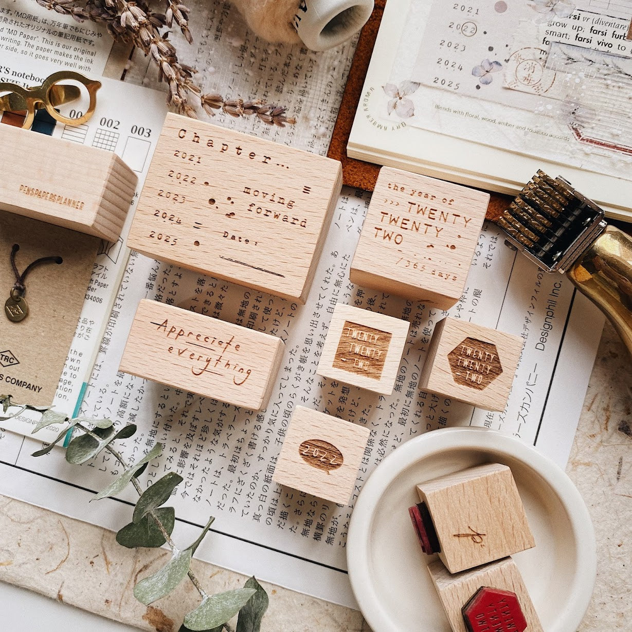 PENSPAPERSPLANNER Rubber Stamp Square 2022