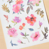 MU Craft Print-On Sticker Flowers Red & Pink 069