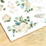 MU Craft Print-On Sticker White Flowers 169