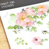 MU Craft Print-On Sticker Pink Flowers 170