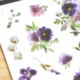 MU Craft Print-On Sticker Violet Flowers 171