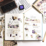 MU Craft Print-On Sticker Violet Flowers 171