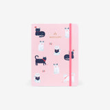 MOSSERY Refillable Wire-O Undated Planner Weekly Horizontal - Cats Pink
