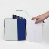 MOSSERY Refillable Wirebound Notebook Corgi Navy Dotted