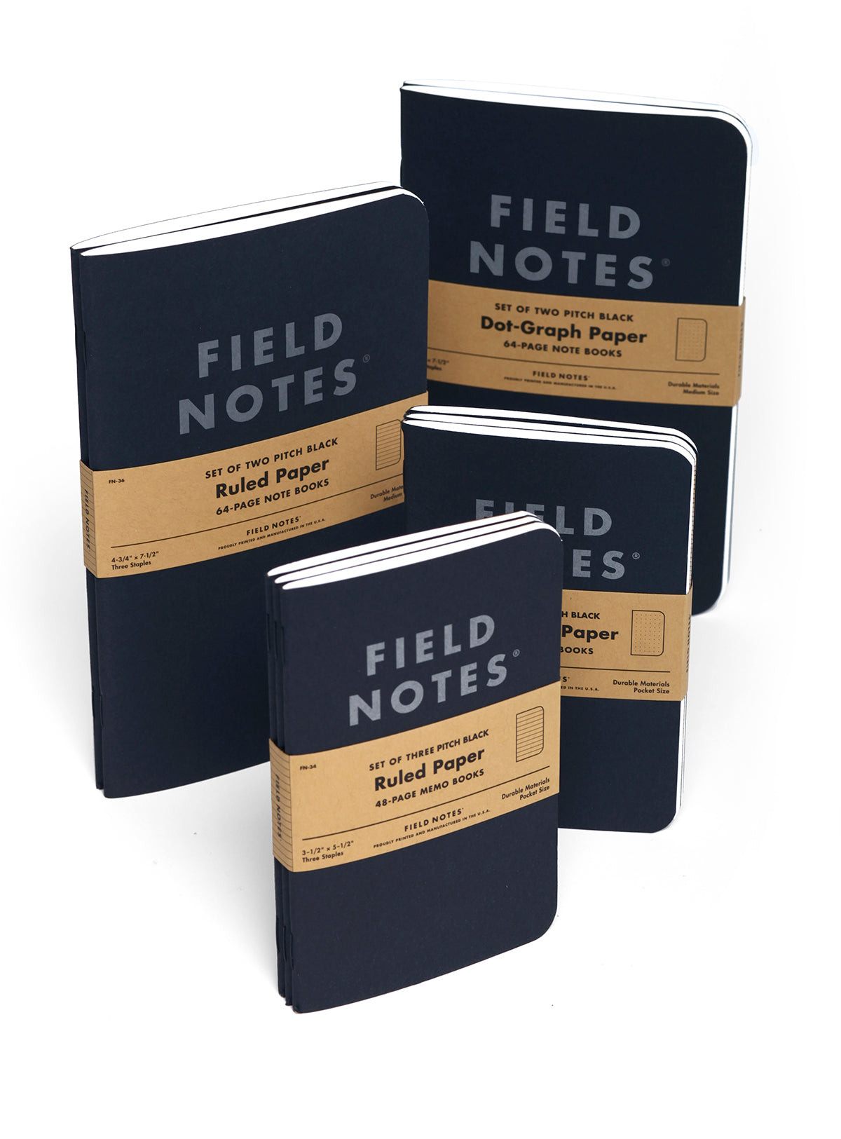 FIELD NOTES Pitch Black 2Packs Large