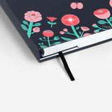 MOSSERY Medium Wire-O Notebook-Hardcover Flower + Fox Emblem