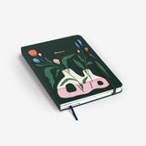 MOSSERY Half Year Planner+Notebook Hardcover-Horizontal Dotted-Flower Piece 077