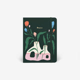 MOSSERY Half Year Planner+Notebook Hardcover-Horizontal Dotted-Flower Piece 077