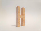 Natural Wood Handcrafted Letter-H