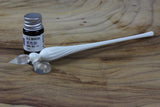 Glass Dip Pen Set with Ink - Pure White