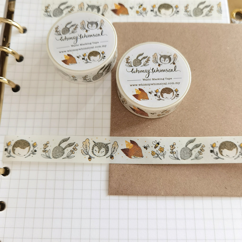 WHIMSY WHIMSICAL Washi Tape Forest Critters