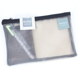 SUN-STAR Mesh Mesh Pouch B6 Beige+Black