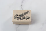 100 PROOF PRESS Wooden Rubber Stamp Winnie Mae Plane