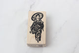 100 PROOF PRESS Wooden Rubber Stamp Trad Japanese Woman