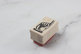 100 PROOF PRESS Wooden Rubber Stamp Left Pointing Hand/Small