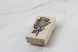 100 PROOF PRESS Wooden Rubber Stamp Classic Closed Rose Bud