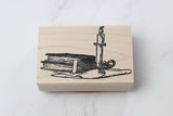 100 PROOF PRESS Wooden Rubber Stamp Books/Candle/Paper