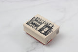 100 PROOF PRESS Wooden Rubber Stamp Row of Books
