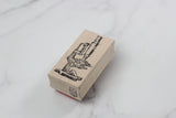 100 PROOF PRESS Wooden Rubber Stamp Microscope