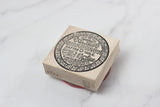 100 PROOF PRESS Wooden Rubber Stamp Steel Square Key