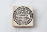 100 PROOF PRESS Wooden Rubber Stamp Steel Square Key