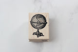 100 PROOF PRESS Wooden Rubber Stamp Globe