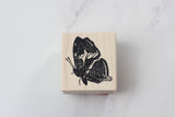 100 PROOF PRESS Wooden Rubber Stamp Side Butterfly, Small