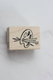 100 PROOF PRESS Wooden Rubber Stamp Artist's Palette, Small