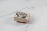100 PROOF PRESS Wooden Rubber Stamp Closed Leather Bound Book
