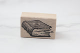 100 PROOF PRESS Wooden Rubber Stamp Closed Leather Bound Book